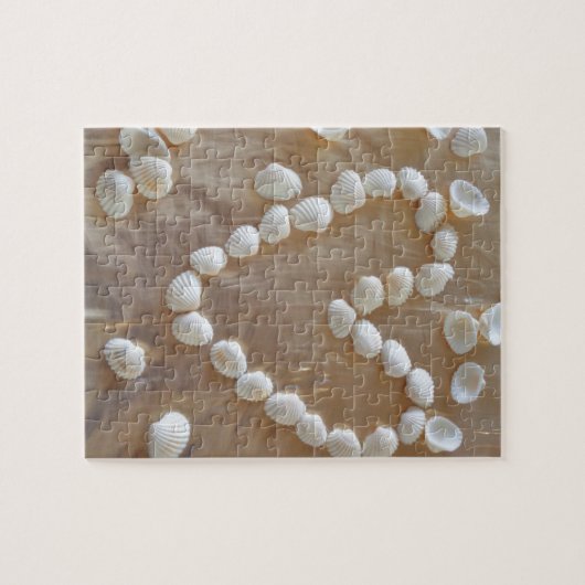Hartslag van de witte zeeschelp, Summer Beach Ocea Legpuzzel (Horizontaal)