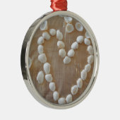 Hartslag van de witte zeeschelp, Summer Beach Ocea Metalen Ornament (Rechts)