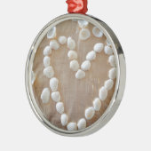 Hartslag van de witte zeeschelp, Summer Beach Ocea Metalen Ornament (Links)