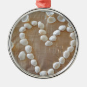 Hartslag van de witte zeeschelp, Summer Beach Ocea Metalen Ornament (Voorkant)