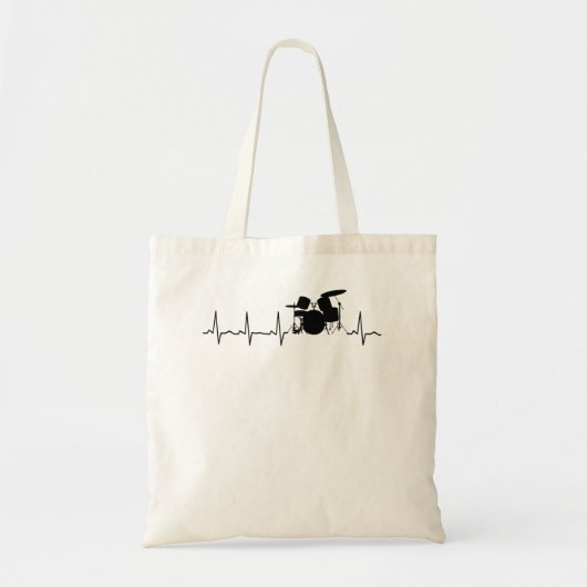 Hartslag van drummer Funny Ik hou van drums Tote Bag (Voorkant)