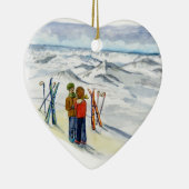 hartslag van een verloving keramisch ornament (Rechts)