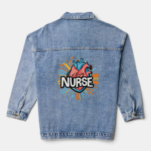 Hartslag van een verpleegster denim jacket