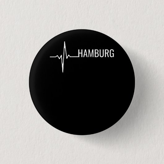 Hartslag van Hamburg Ronde Button 3,2 Cm (Voorkant)