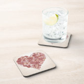 Hartslag van handgetekende bloemen drankjes onderzetter (Rechterzijde)