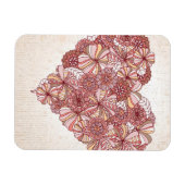 Hartslag van handgetekende bloemen magneet (Horizontaal)