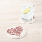 Hartslag van handgetekende bloemen zandsteen onderzetter (Zijkant)