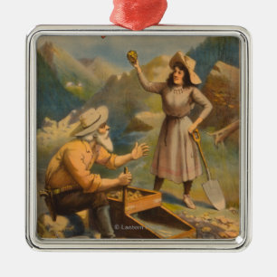 Hartslag van het Klondike Gold Mining Theater Metalen Ornament