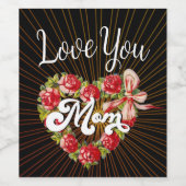 hartslag van je mam Black Wijn Etiket (Enkel label)