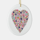 Hartslag van kralen, hart keramisch ornament (Rechts)