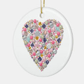 Hartslag van kralen, hart keramisch ornament (Links)
