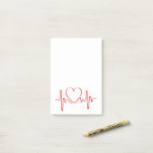 Hartslag van Love ECG Wave Post-it® Notes (Op bureau)