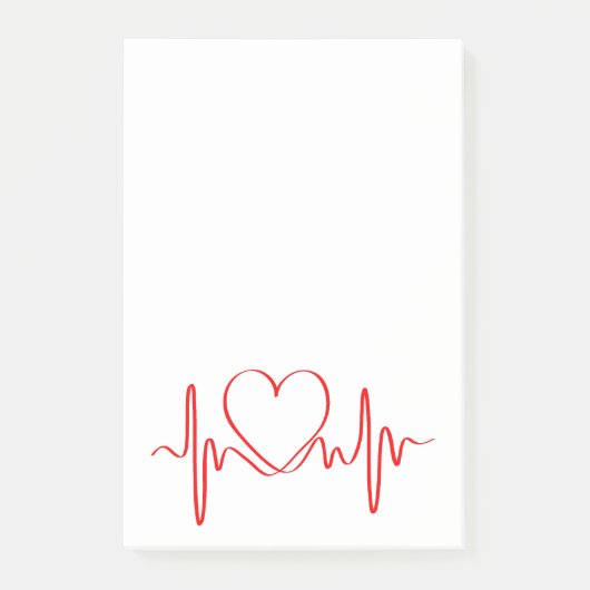 Hartslag van Love ECG Wave Post-it® Notes (Voorkant)