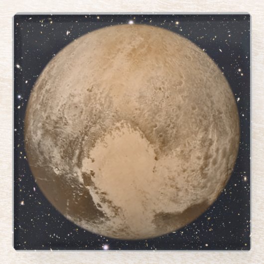 Hartslag van Pluto Starry Sky Glazen Onderzetter (Voorkant)