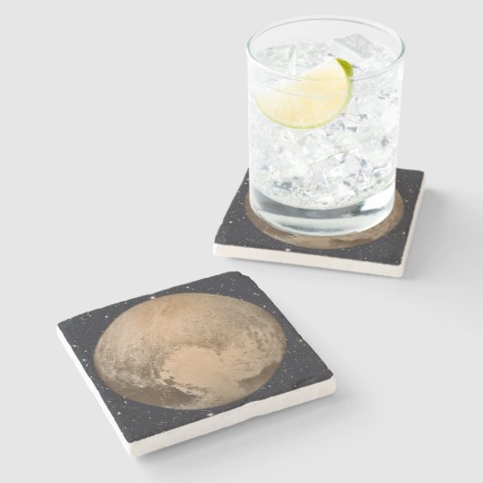 Hartslag van Pluto Starry Sky Stenen Onderzetter (Zijkant)