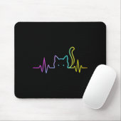 Hartslag van regenboogkat muismat (Met muis)