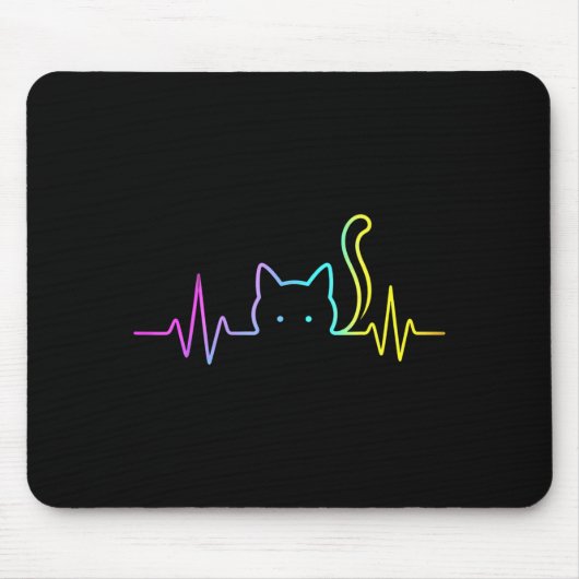 Hartslag van regenboogkat muismat (Voorkant)