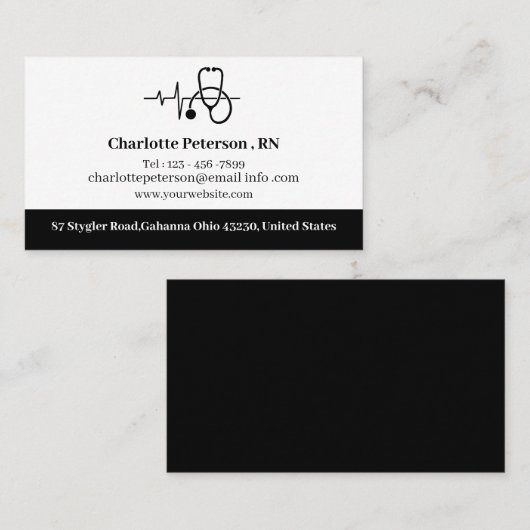 Hartslag verpleegkundige dokter visitekaartje (Voorkant / Achterkant)