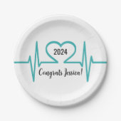 Hartslag Verpleegkundige Medische Gezondheidszorg  Papieren Bordje (Voorkant)