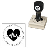 Hartslag verpleegkundige ROND RETOURADRES Rubberstempel (Gestempeld)