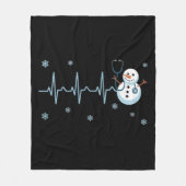 Hartslag Verpleegster Sneeuwman Kerstmis Fleece Deken (Voorkant)
