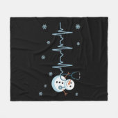 Hartslag Verpleegster Sneeuwman Kerstmis Fleece Deken (Voorkant (Horizontaal))