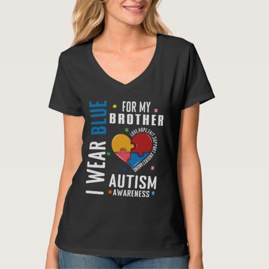 Hartslag voor Broeder Blue Special Autism Awarenes T-shirt (Voorkant)