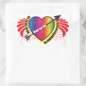 Hartslag voor vrede rechthoekige sticker (Tas)