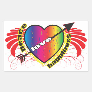 Hartslag voor vrede rechthoekige sticker