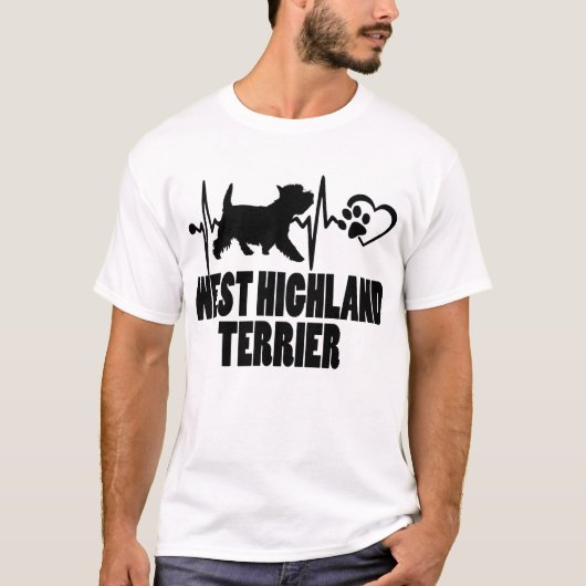 Hartslag - West Highland Terrier Hond Beste Vriend T-shirt (Voorkant)