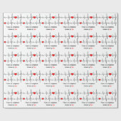 Hartslagen aritmie cadeaupapier (Vlak)