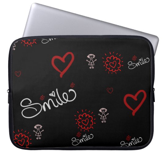 Hartslagen en geluk laptop sleeve (Voorkant)