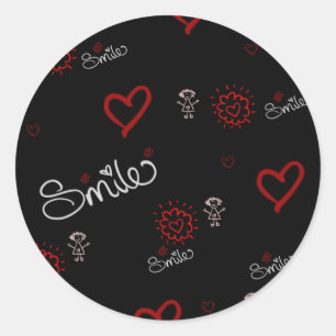 Hartslagen en geluk ronde sticker