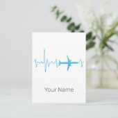  hartslagfrequentie van een vliegtuigpiloot feestdagenkaart (Staand voorkant)