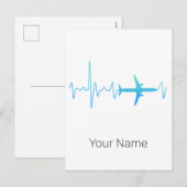  hartslagfrequentie van een vliegtuigpiloot feestdagenkaart (Voorkant / Achterkant)