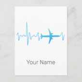  hartslagfrequentie van een vliegtuigpiloot feestdagenkaart (Voorkant)
