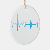  hartslagfrequentie van een vliegtuigpiloot keramisch ornament (Rechts)