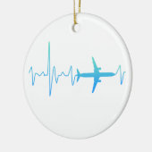  hartslagfrequentie van een vliegtuigpiloot keramisch ornament (Links)