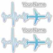  hartslagfrequentie van een vliegtuigpiloot sticker (Voorkant)