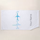  hartslagfrequentie van een vliegtuigpiloot strandlaken (Voorkant)