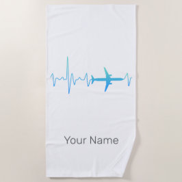  hartslagfrequentie van een vliegtuigpiloot strandlaken