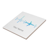 hartslagfrequentie van een vliegtuigpiloot tegeltje (Zijkant)