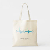  hartslagfrequentie van een vliegtuigpiloot tote bag (Achterkant)