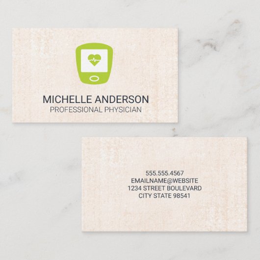 Hartslagmeter | Textuur achtergrond Visitekaartje (Voorkant / Achterkant)