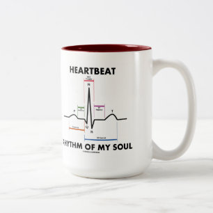 Hartslagritme van mijn ziel (ECG/ECG) Tweekleurige Koffiemok