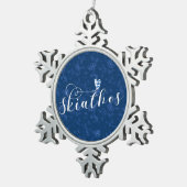 hartslak met Griekse vlag Tin Sneeuwvlok Ornament (Rechts)