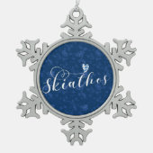 hartslak met Griekse vlag Tin Sneeuwvlok Ornament (Voorkant)