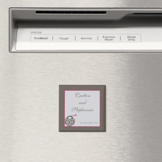 Hartslot Bruiloft Magneet Favor (Insitu (Vaatwasser))