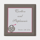 Hartslot Bruiloft Magneet Favor (Voorkant)