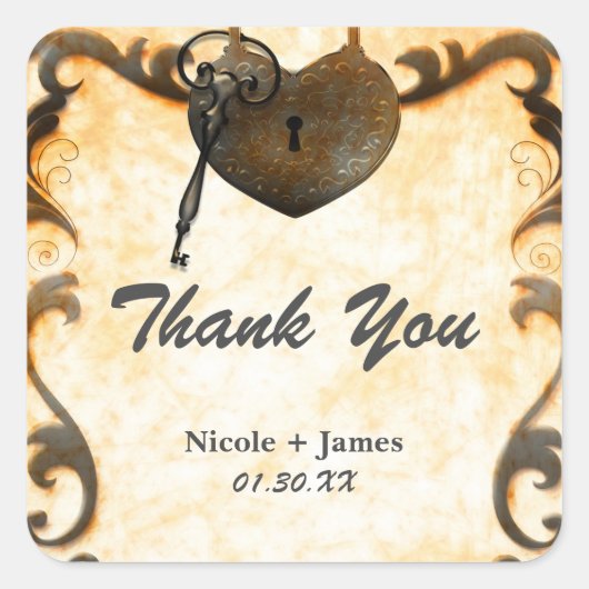 Hartslot en belangrijke trekkers vierkante sticker (Voorkant)